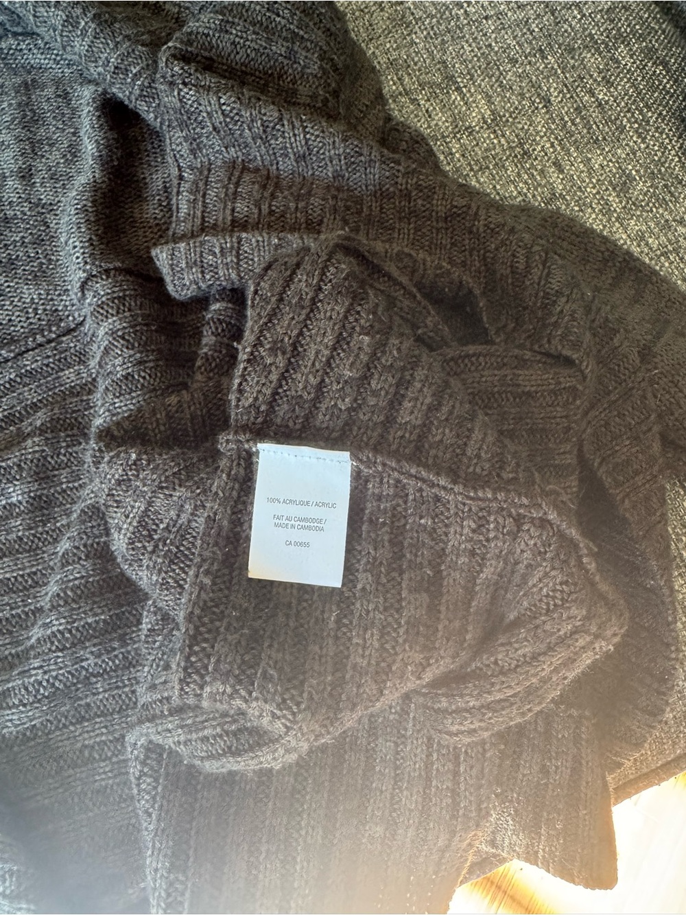 Reitmans Dark Charcoal Open-Front Shawl Collar Cardigan - Picture 4 of 4